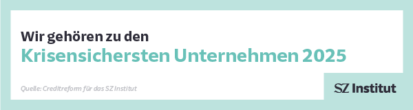 Ein Banner mit dem Text „Wir gehören zu den krisensichersten Unternehmen 2025"