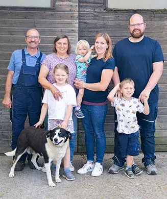 Familienfoto der Landwirte Familien Biermann und Layher