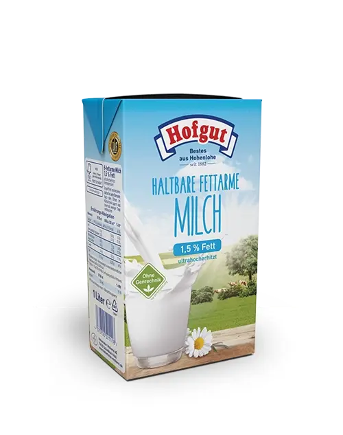 Hofgut Fettarme Milch 1,5% 1,0L Base Verpackung