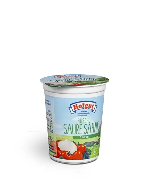 Ein 200 Gramm Becher Hofgut Frische Saure Sahne